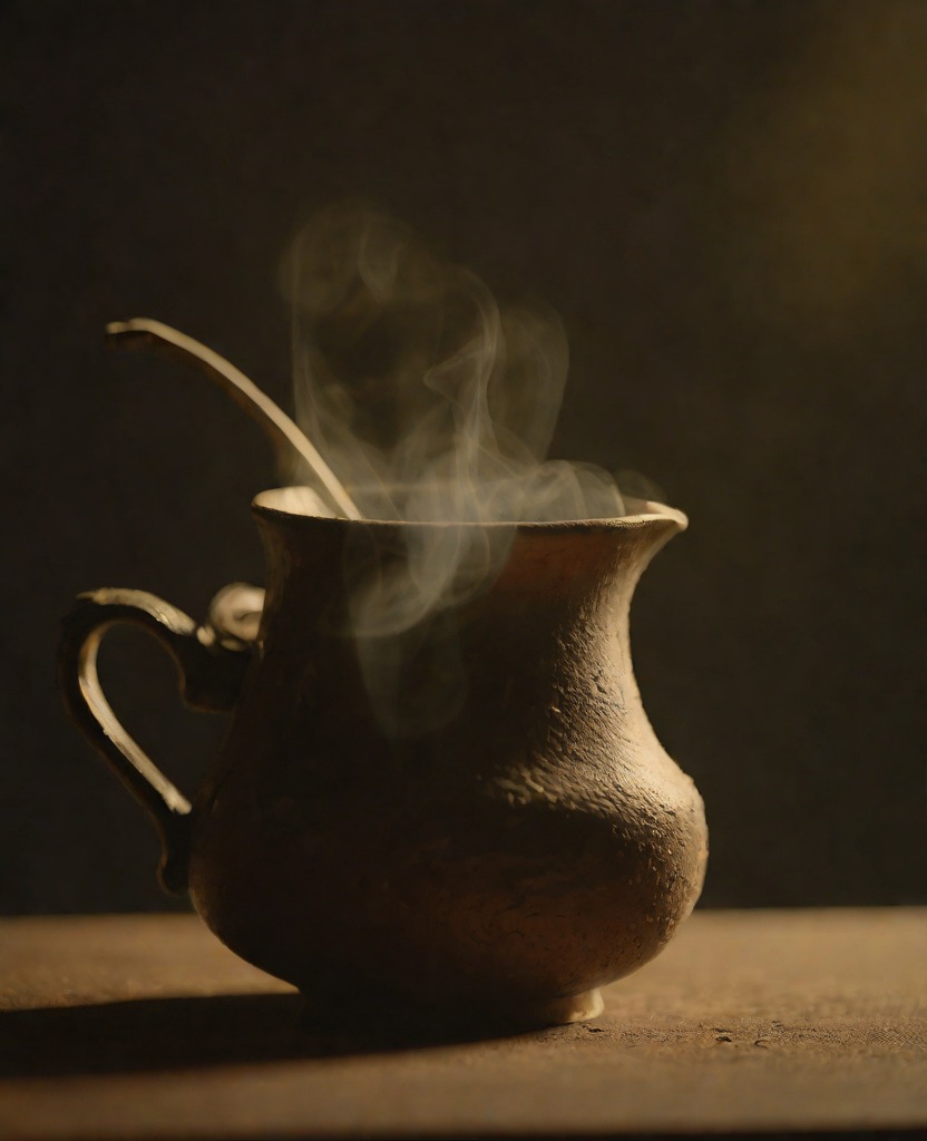 Steam rising from a cup