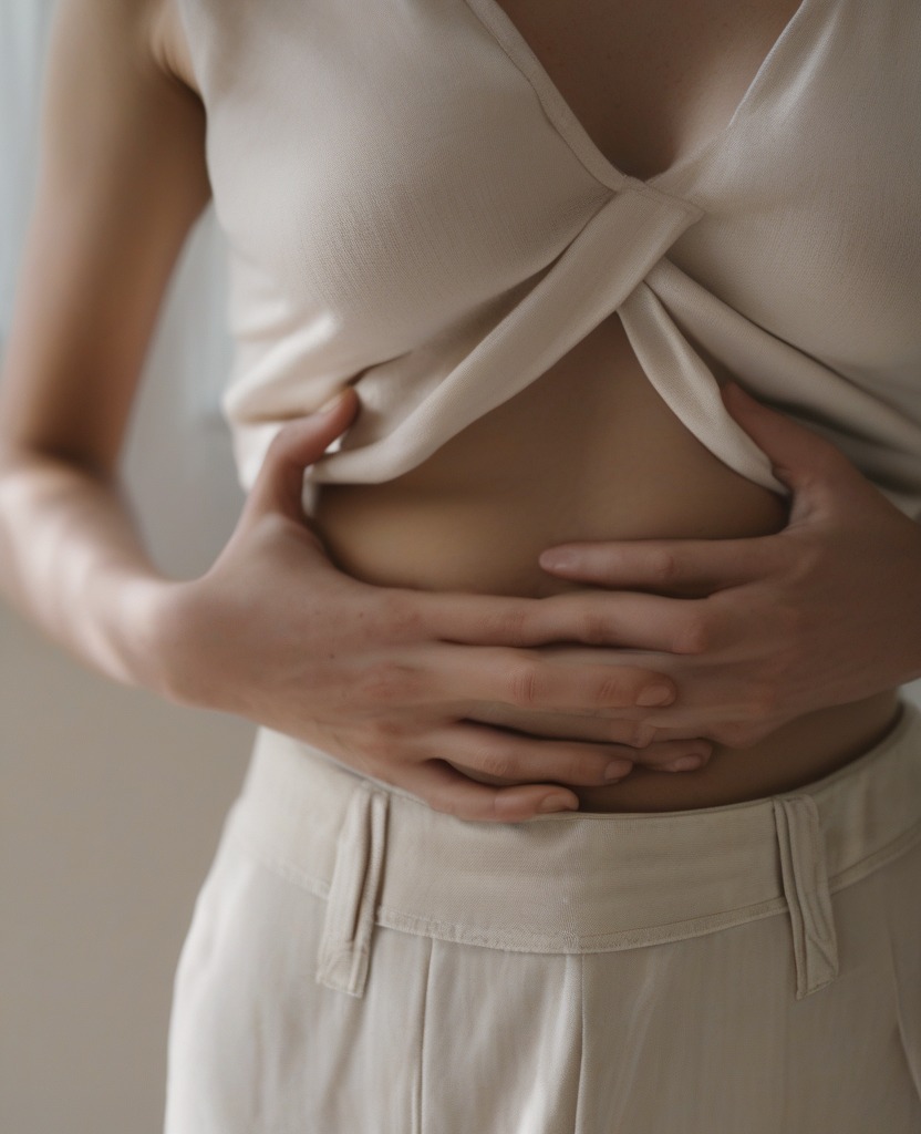 Hand pinching belly fat